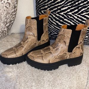 LUCKY BRAND Snake Print Boots